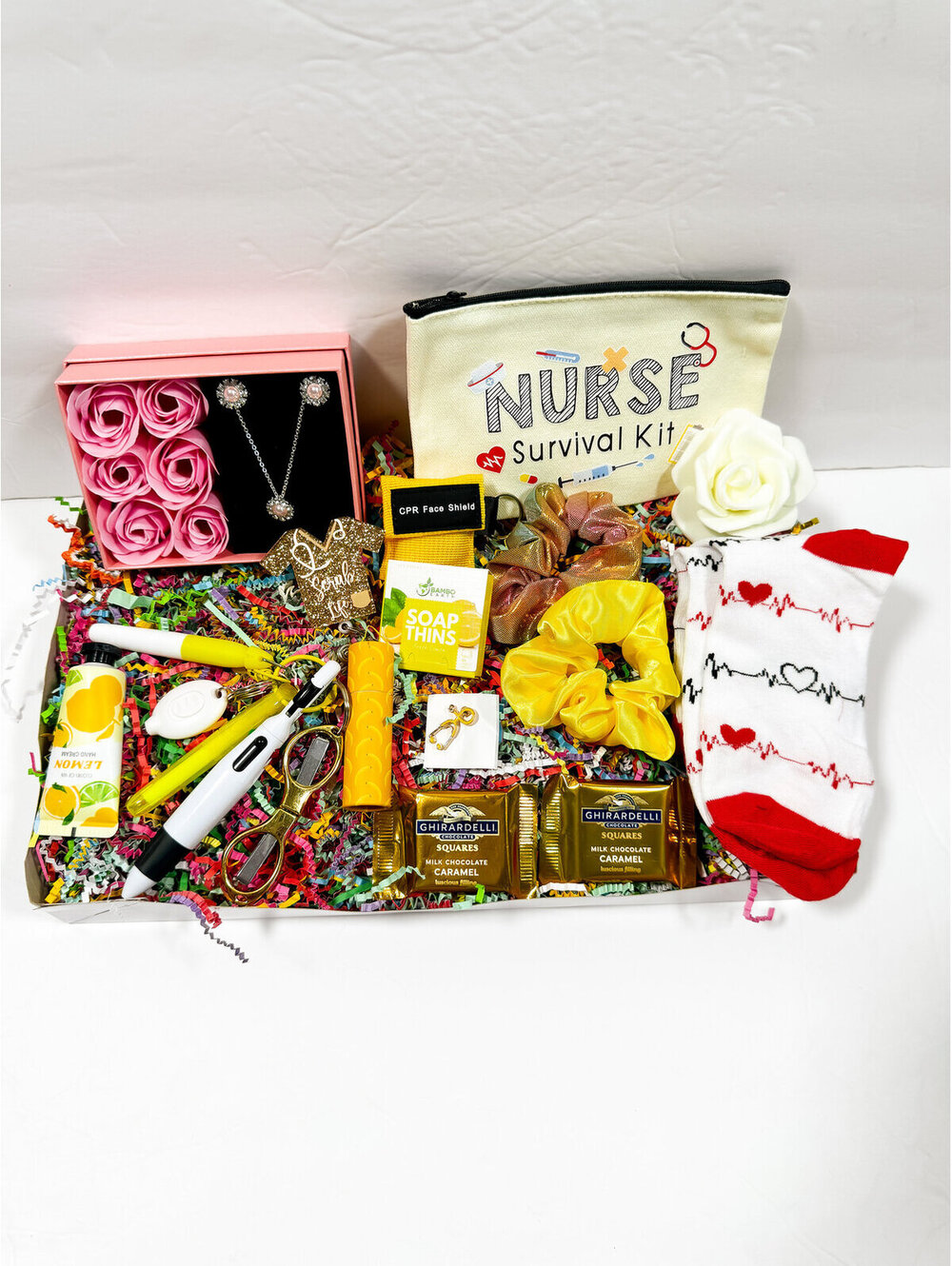 Nurse Gift Box with Survival Kit Pouch, Themed Socks